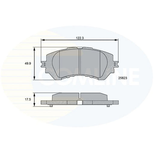Comline 4 x Front Brake Pad Set fits Toyota Yaris 2016 on 1.3