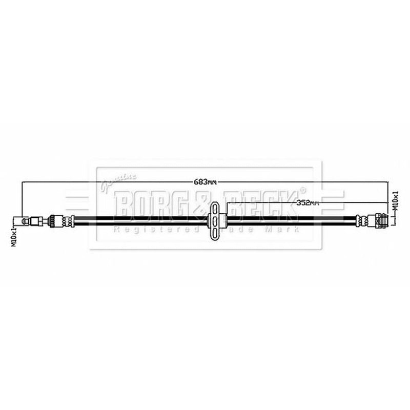Borg & Beck Brake Hydraulic Hose Line Front Right BBH8837