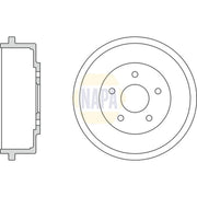 NAPA Brake Drum Assembly Rear fits Ford Tourneo Connect 2002-2013 1.8