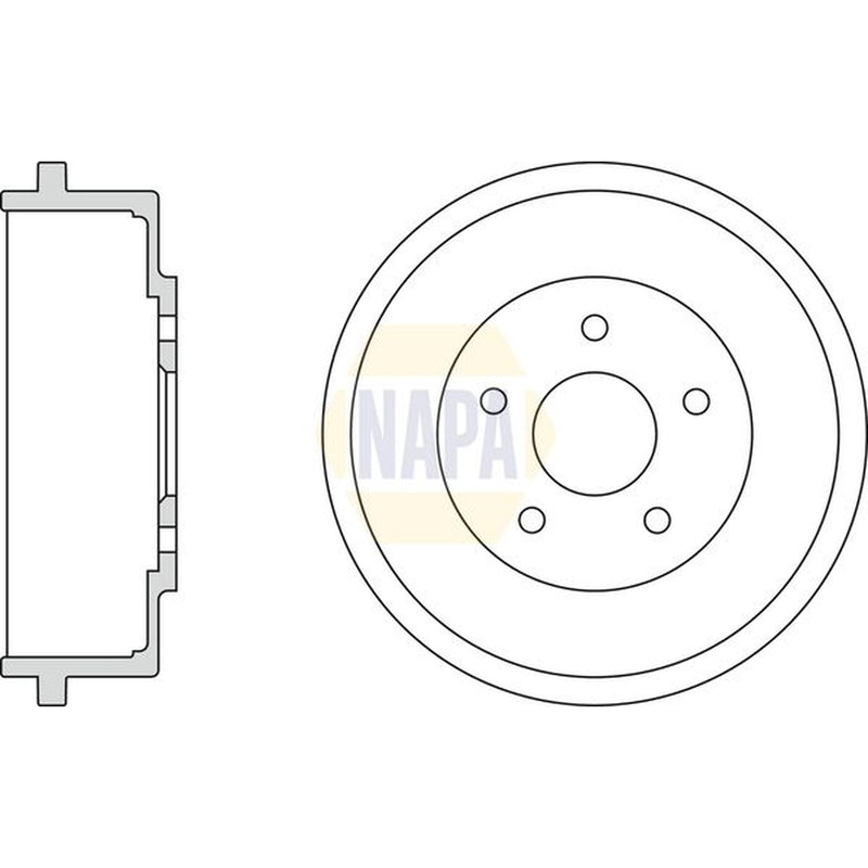 NAPA Brake Drum Assembly Rear fits Ford Tourneo Connect 2002-2013 1.8