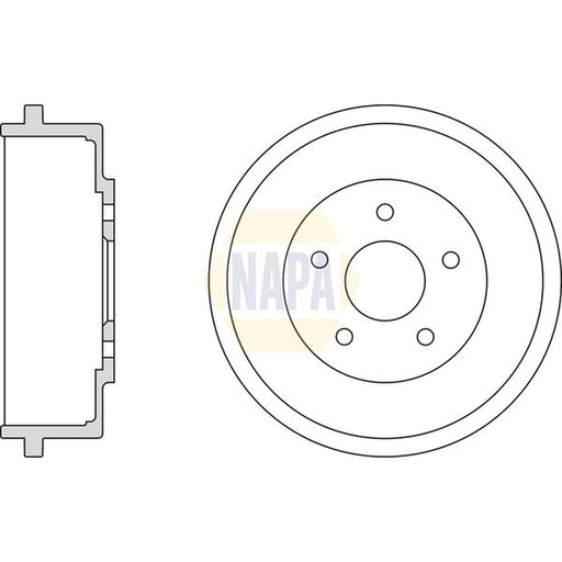 NAPA Brake Drum Assembly Rear fits Ford Tourneo Connect 2002-2013 1.8
