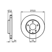 Bosch Front Brake Vented Discs & Pads fits Mazda 6 2002-2007 1.8