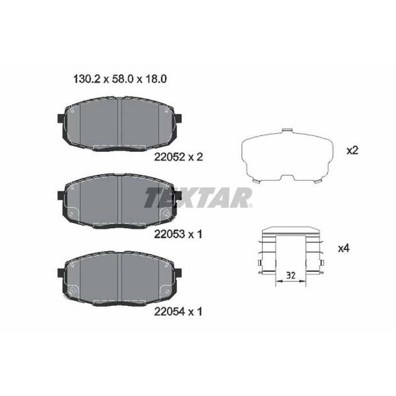 Textar Front Brake Pad Set 2205201