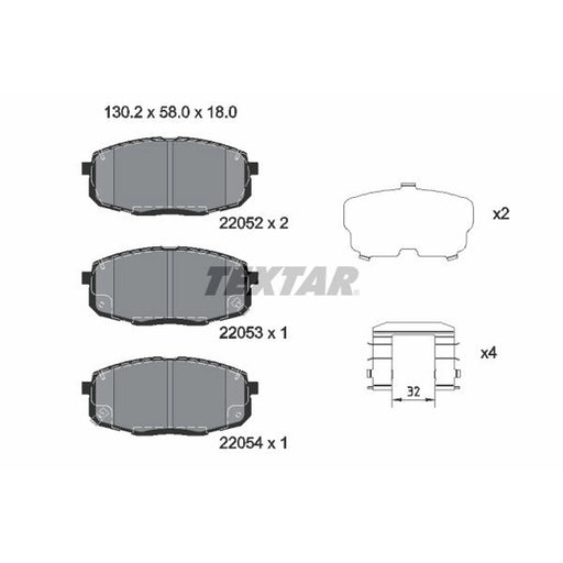 Textar Front Brake Pad Set 2205201