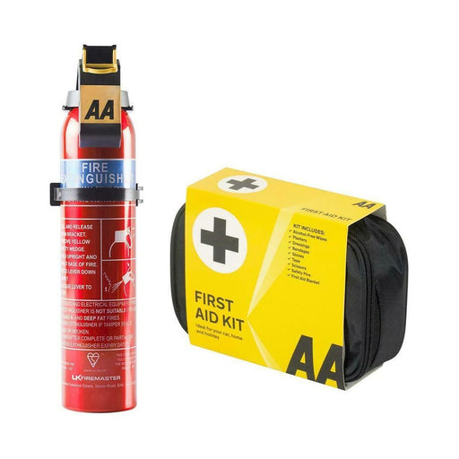 AA First Aid Kit & 600g Fire Extinguisher Ideal Cars Home Office Taxi Caravan AA - Dynamic Drive