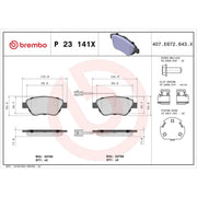 Brembo 4 x Front Brake Pad Set fits Alfa Romeo Mito 2008-2018 0.9 1.4