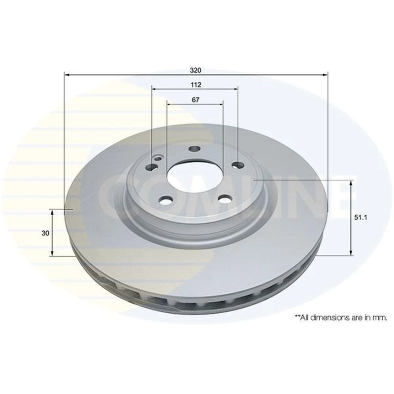 Comline 2 x Vented Front Brake Discs ADC1676V-x2