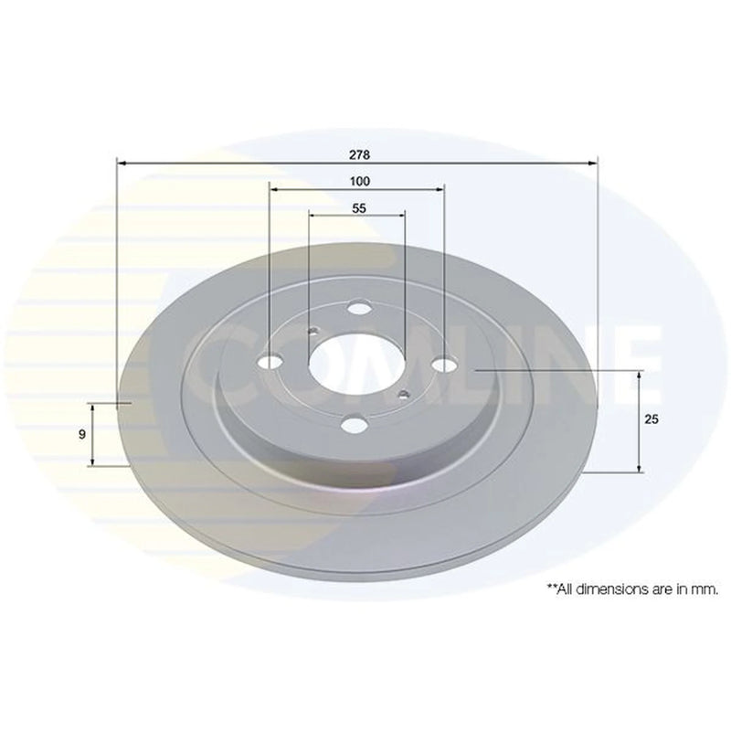 Comline Front & Rear Brake Discs & Pads fits Toyota Yaris/Vitz 2012-2020 1.5