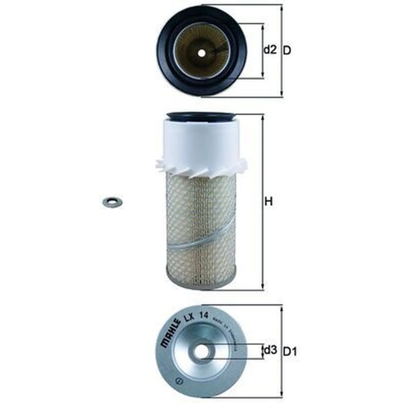 Mahle Engine Air Filter fits Deutz-Fahr Agrokid 1996-2003