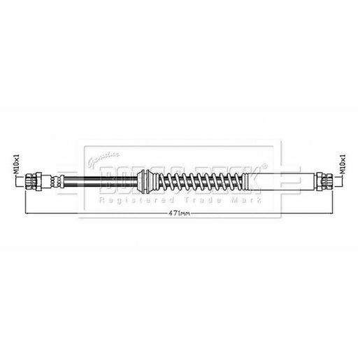 Borg & Beck Brake Hydraulic Hose Line Rear Right BBH8862