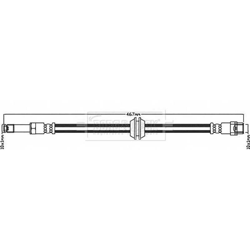 Borg & Beck Brake Hydraulic Hose Line Front Right BBH8120