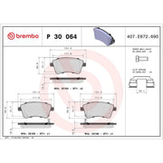 Brembo 4 x Front Brake Pad Set fits Kia Venga 2010-2019 1.4 1.6