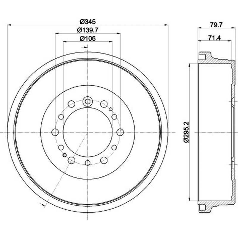 Mintex Brake Drum Assembly Rear fits Toyota Land Cruiser 1984-2001