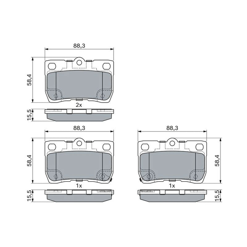 Bosch Front & Rear Pads fits Lexus Gs 2005-2011