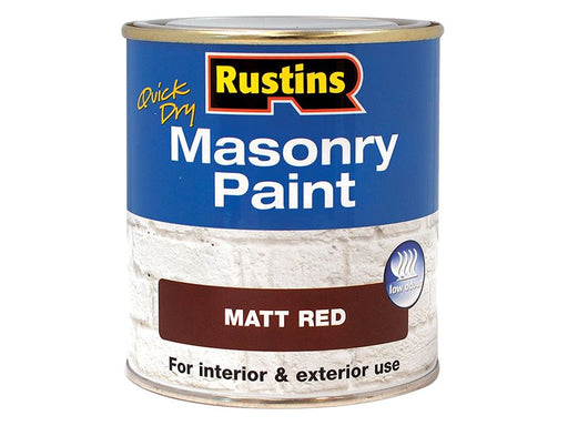 Rustins Quick Dry Masonry Paint Matt Red 250ml Rustins - Dynamic Drive