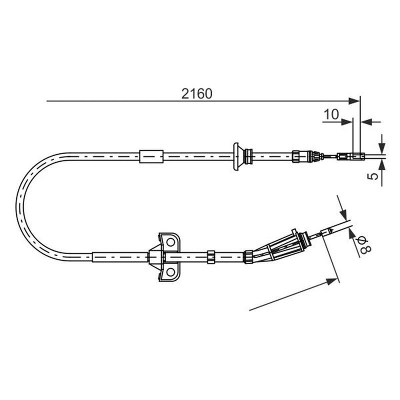 Bosch Handbrake Cable Left Rear fits Volvo XC90 I 2002-2014 2.5 3.2