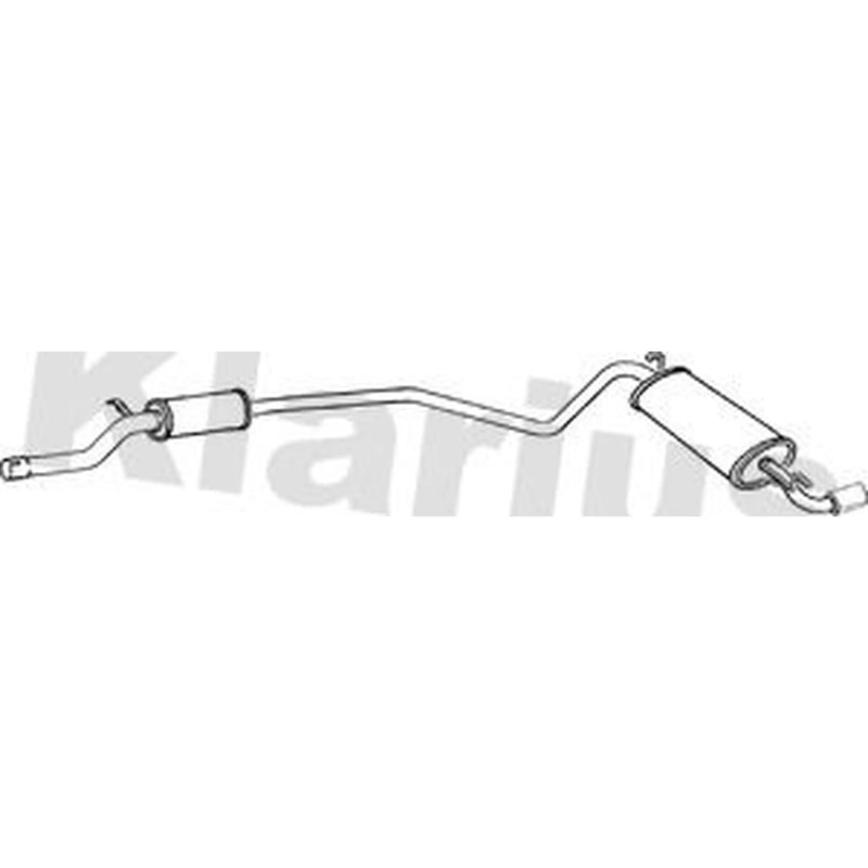 Klarius Box With Tail Pipe Rear fits Fiat Seicento / 600 1998-2010 1.1