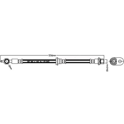 Abtex Brake Hydraulic Hose Line Front Left fits Toyota Yaris 1999-2005 1.0 1.4