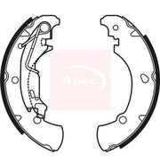 Apec Brake Shoe Set Axle Kit fits Fiat Idea 2003-2005 1.2 1.3 1.4 1.9