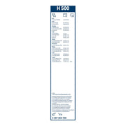Bosch Wiper Wiper Blade 500mm — H500 fits Audi 100 C3 1982-1990