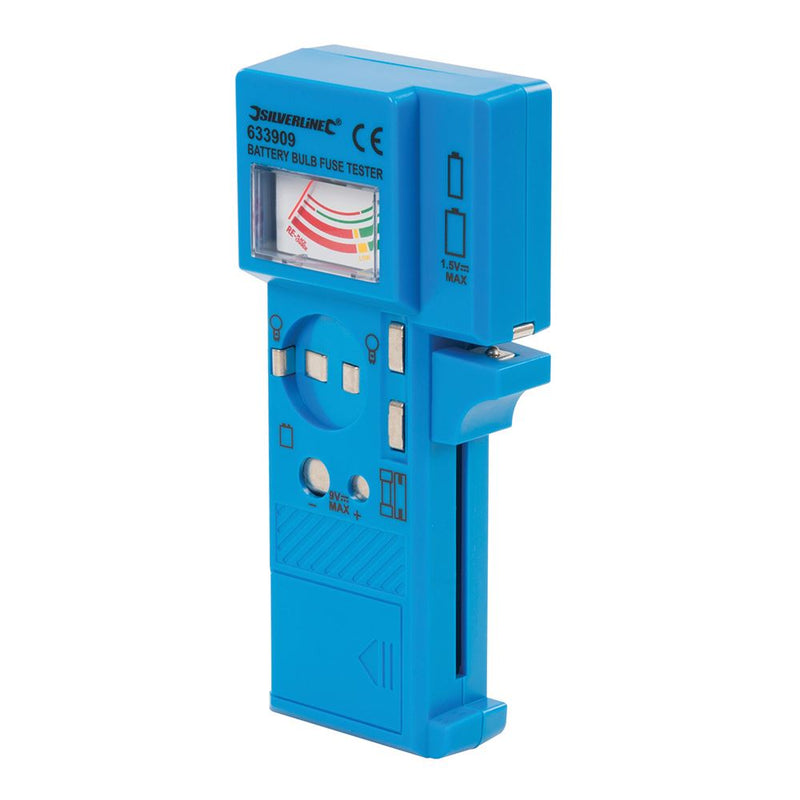 Silverline Battery, Bulb & Fuse Tester 1.5V - 9V Silverline - Dynamic Drive