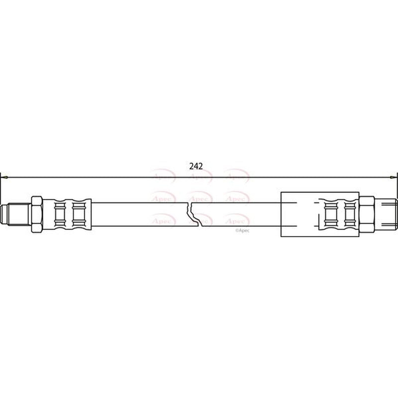 Apec Brake Hydraulic Hose Line Rear fits Audi 100 C3 1984-1990 2.2 2.3