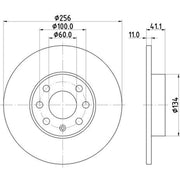 Mintex 2 x Solid Brake Discs fits Opel Astra G 1998-2004 1.2