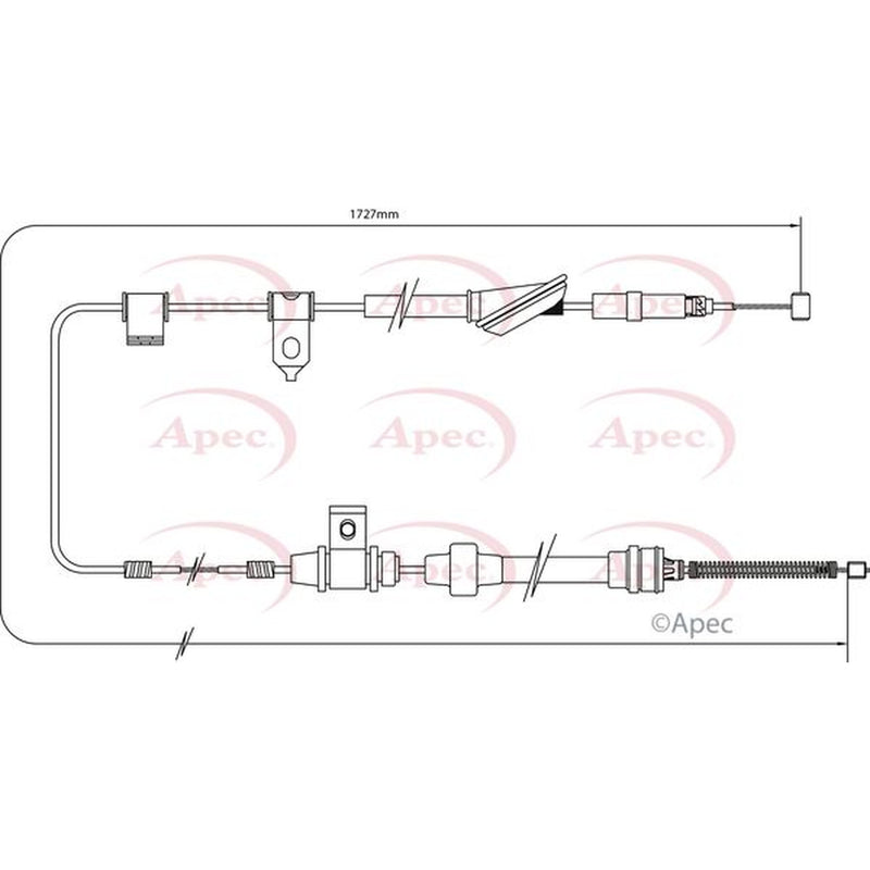 Apec Handbrake Cable Left Rear fits Rover 200 II 1995-2000