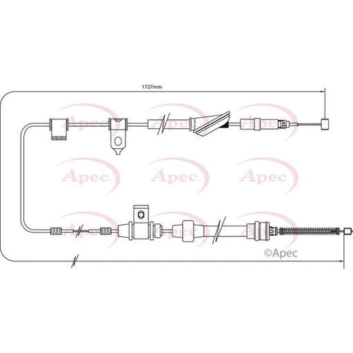 Apec Handbrake Cable Left Rear CAB1388