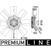 Mahle Engine Cooling Fan fits Scania P I 2004-2019