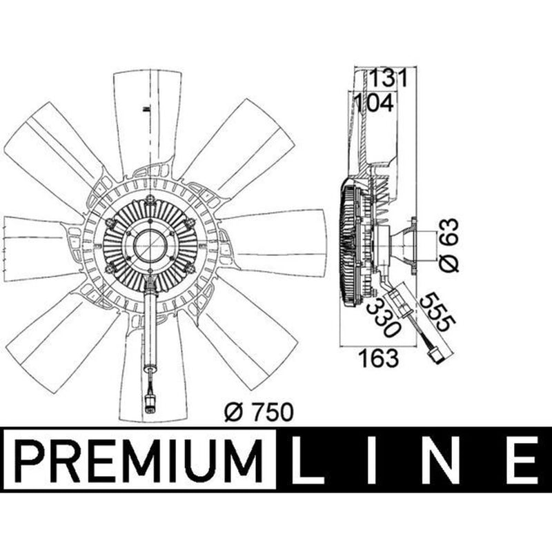 Mahle Engine Cooling Fan fits Scania P I 2004-2019
