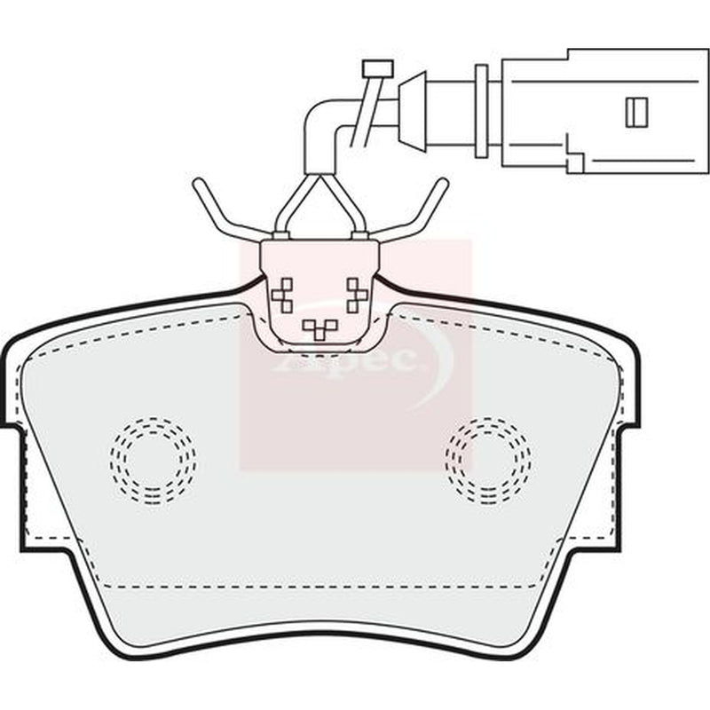 Apec Rear Brake Pad Set fits VW California T4 Camper 1994-2002 1.9