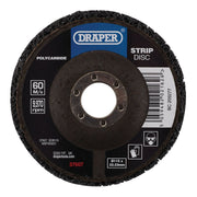 Draper Polycarbide Strip Disc, 115mm, 22.23mm, 180 Grit, Black 37607 Draper - Dynamic Drive