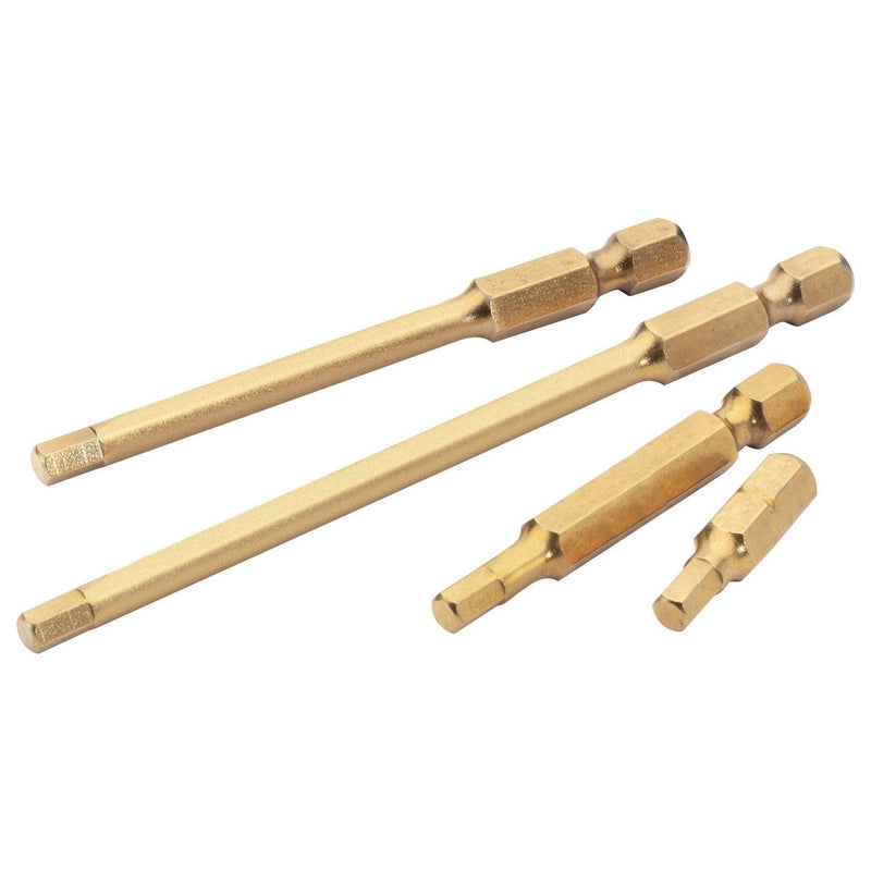 Draper 2mm 1/4" Hex Hexagonal Titanium Nitride Coated Insert Bit 25mm Long x 2 Draper - Dynamic Drive