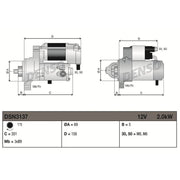 Denso Starter Motor 12V 2kW 11 Teeth fits BMW 1 2004-2013