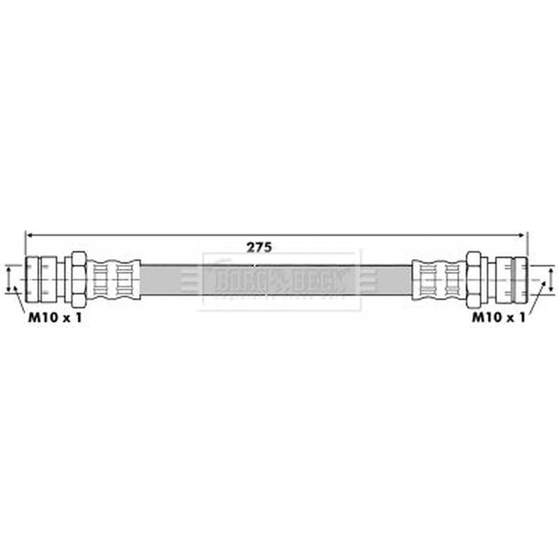 Borg & Beck Brake Hydraulic Hose Line Rear Right BBH6414