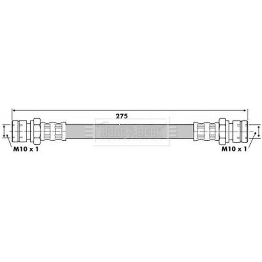Borg & Beck Brake Hydraulic Hose Line Rear Right BBH6414