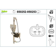 Valeo Electric Window Regulator Lifter Left Rear 850252