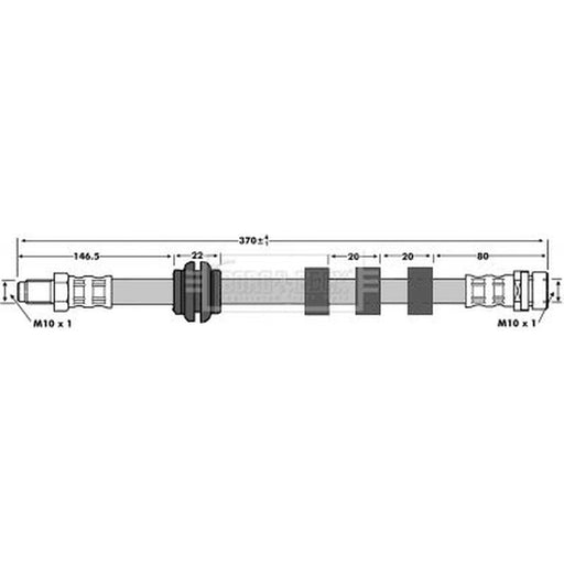 Borg & Beck Brake Hydraulic Hose Line Right BBH6753