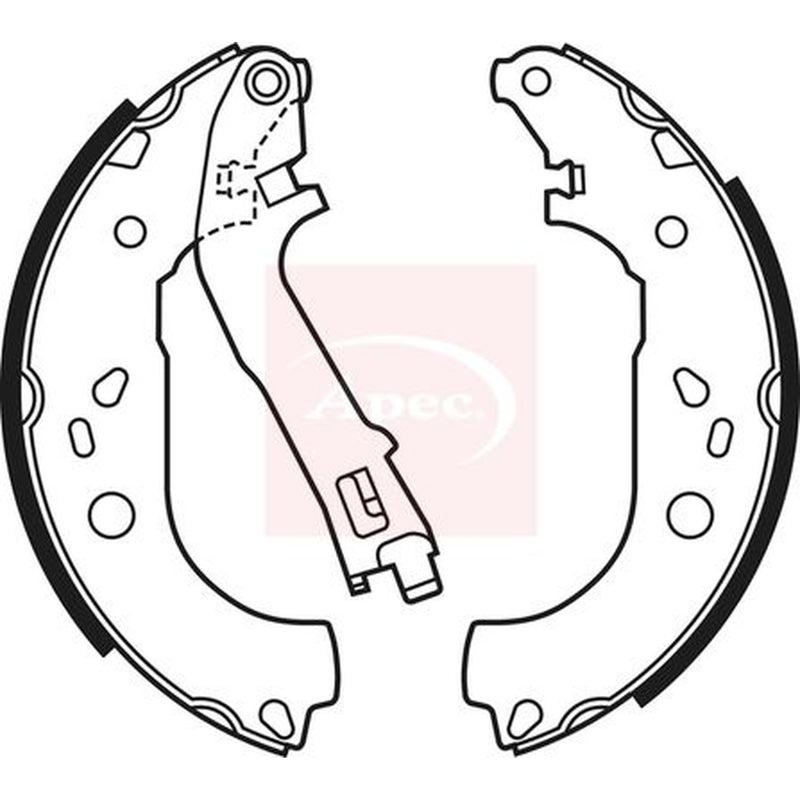 Apec Brake Shoe Set Axle Kit fits Fiat Doblo 2001 on 1.2