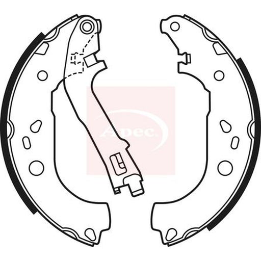 Apec Brake Shoe Set Axle Kit fits Fiat Doblo 2001 on 1.2