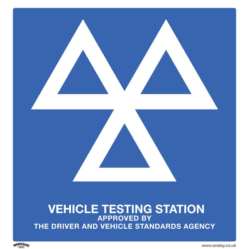 Sealey Warning Safety Sign MOT Testing Station Aluminium Composite SS51A1 Sealey - Dynamic Drive