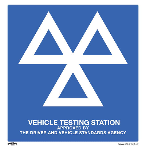 Sealey Warning Safety Sign MOT Testing Station Aluminium Composite SS51A1 Sealey - Dynamic Drive