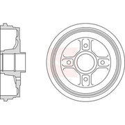 Apec Brake Drum Assembly Rear fits Nissan Micra IV 2010-2020 1.2