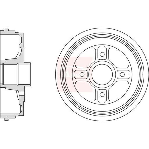 Apec Brake Drum Assembly Rear fits Nissan Micra IV 2010-2020 1.2