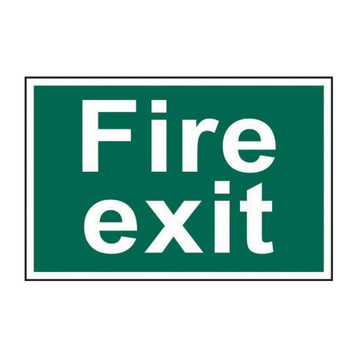 Scan Fire Exit Text Only - PVC Sign 300 x 200mm Scan - Dynamic Drive