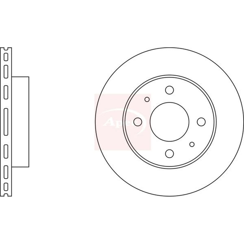 Apec 2 x Vented Front Brake Discs DSK226-x2