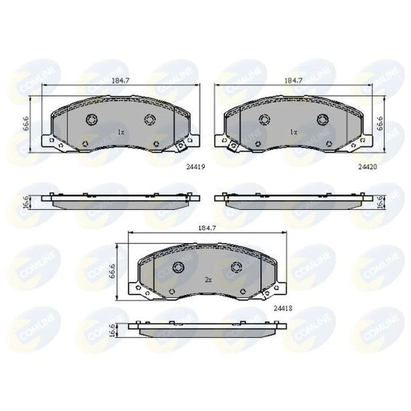 Comline Front Brake Discs & Pads fits Chrysler Grand Voyager V 2011-2012 2.8 3.6