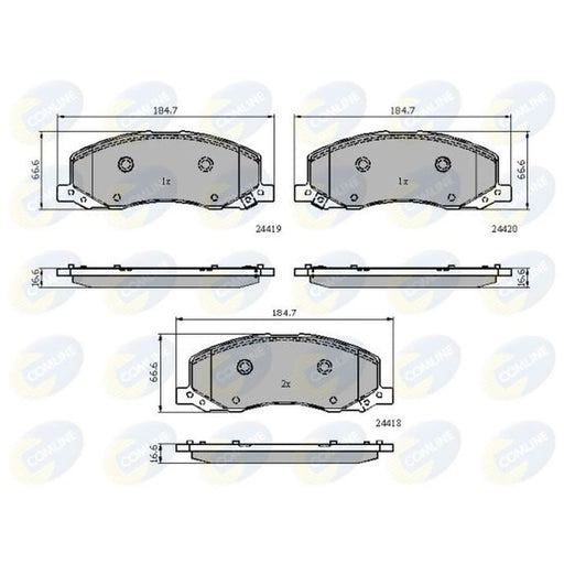 Comline 4 x Front Brake Pad Set fits Chrysler Grand Voyager V 2011-2012 2.8 3.6
