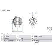 Bosch Car Alternator 12V
